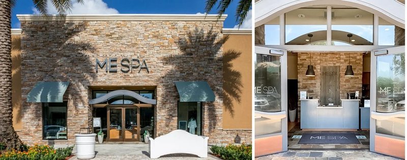 ME SPA Pembroke Pines — spa treatment room with serene lighting and massage table at The Shops at Pembroke Gardens