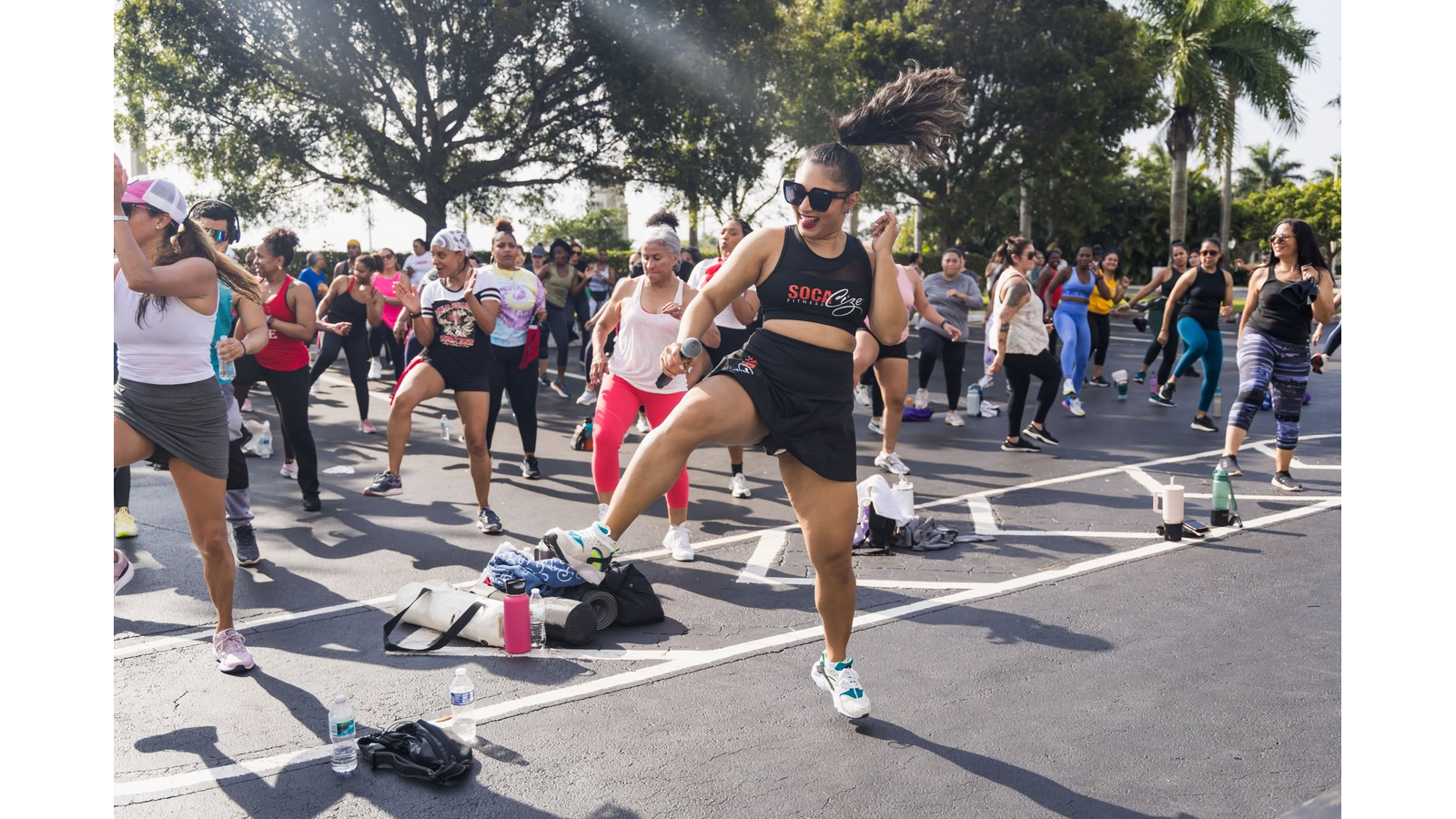 Group dance-fitness class at The Shops at Pembroke Gardens