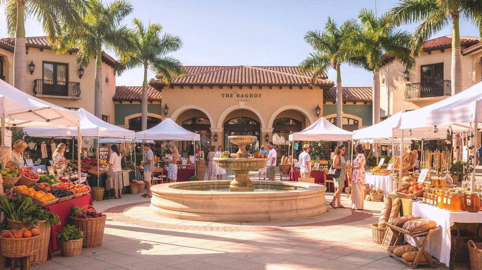 Shops at Pembroke Gardens Sunday farmers market — outdoor market in Pembroke Pines with fresh produce, artisan goods, and local vendors