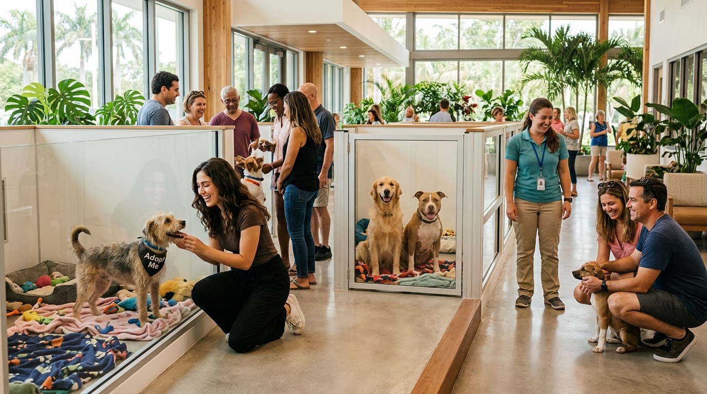 Pet adoption event and wildlife conservation highlighting South Florida animal care and environmental stewardship