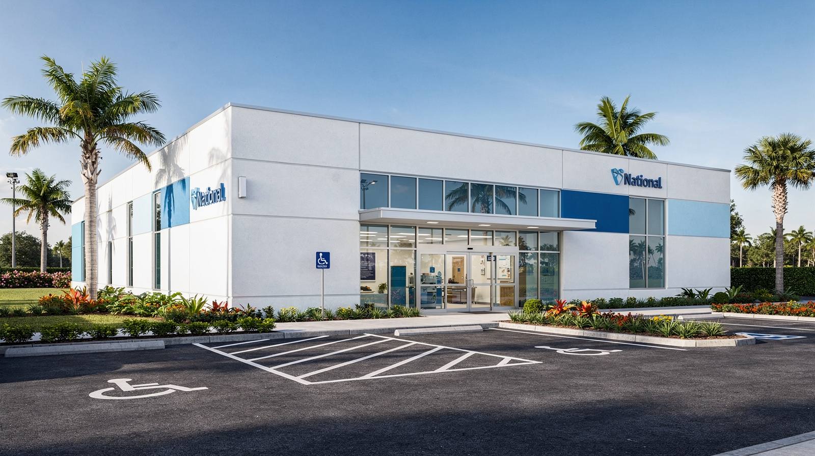 Representative exterior of a national veterinary chain hospital with modern single-story building and organized parking
