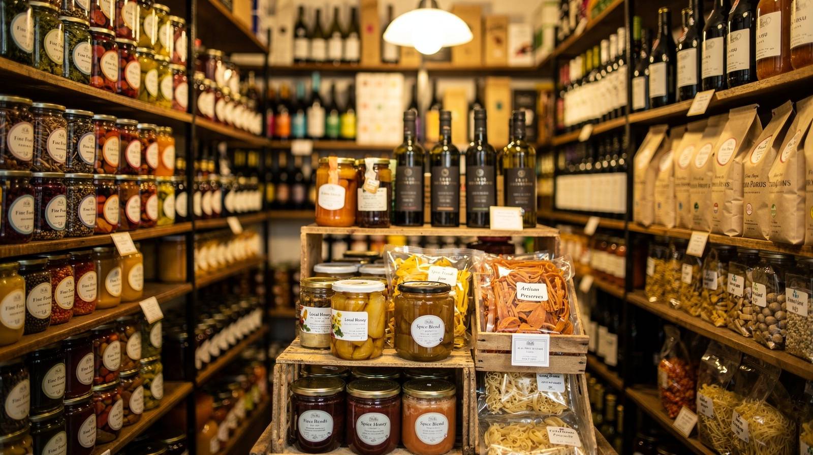 Specialty gourmet food store with imported products and artisanal items