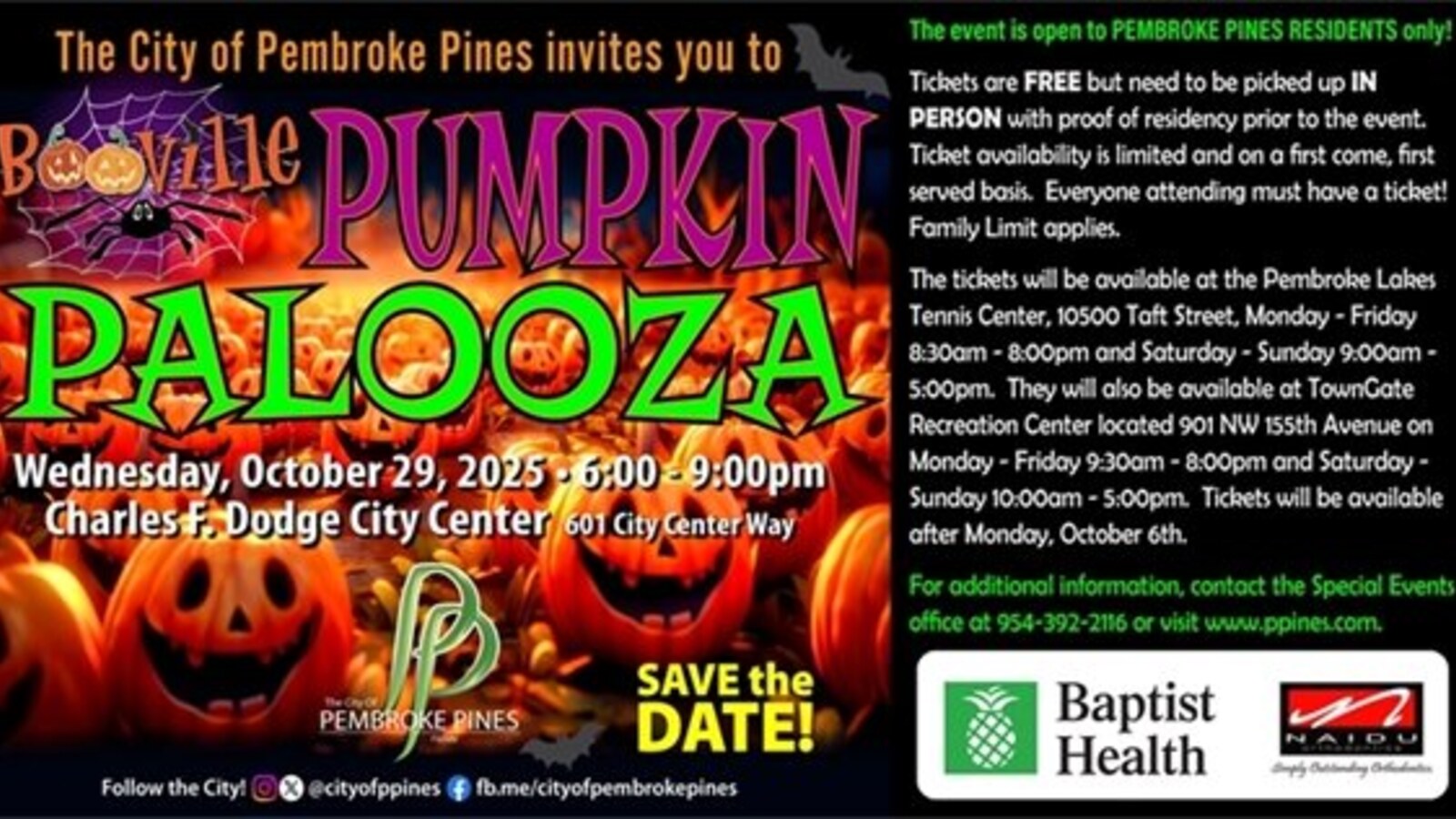 Booville 2026 — Pembroke Pines annual Halloween celebration at Charles F. Dodge City Center with trick-or-treating, costume contests, rides, and pumpkin patches