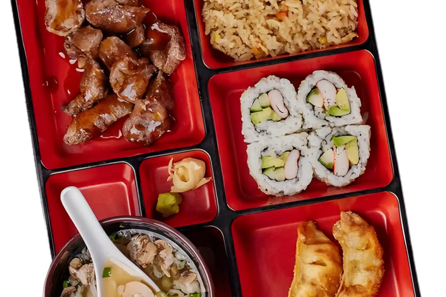 Japan Inn Weston — bento tray with fresh sushi, hibachi, and traditional Japanese dishes