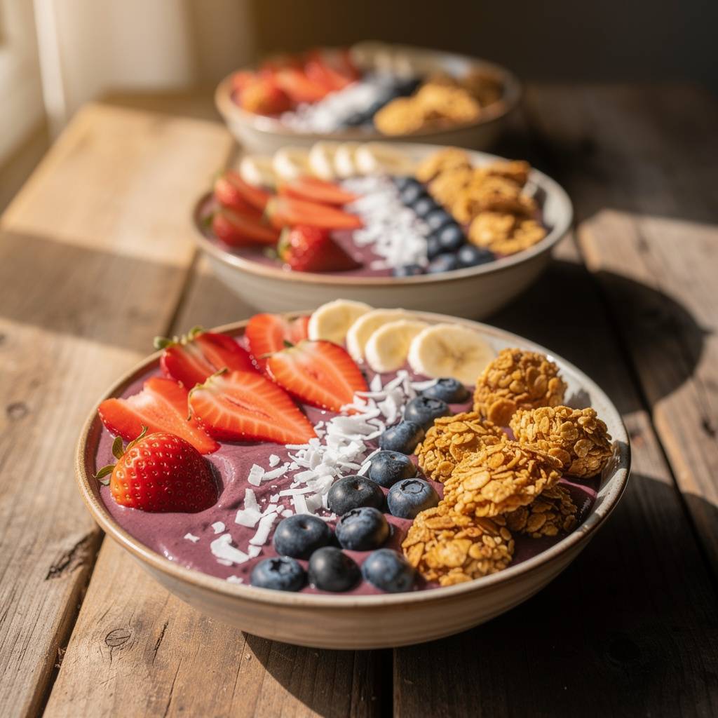 Sano Food Pembroke Pines — fresh açaí bowls with strawberries, bananas, blueberries, and granola
