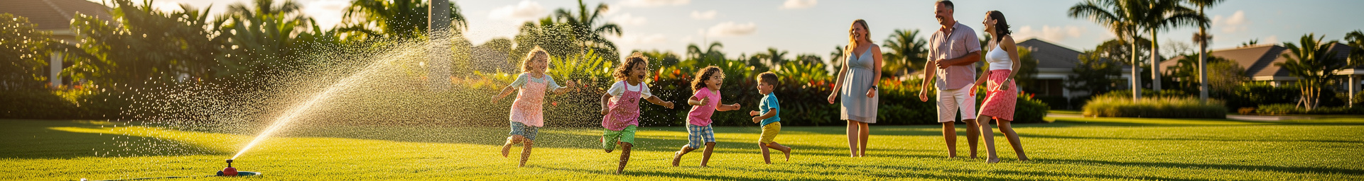 Family enjoying outdoor recreation in a sunny South Florida park setting